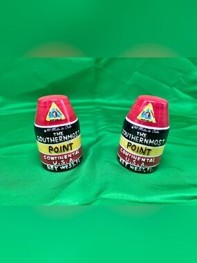 The Southernmost Point Buoy Salt & Pepper Shakers - Red, Yellow, Black